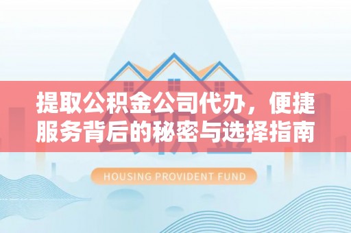 宁乡提取公积金公司代办，便捷服务背后的秘密与选择指南