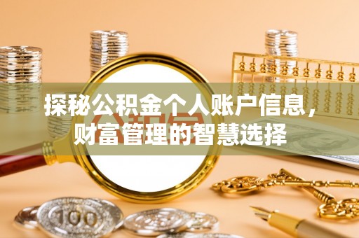 宁乡探秘公积金个人账户信息，财富管理的智慧选择
