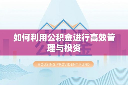 宁乡如何利用公积金进行高效管理与投资